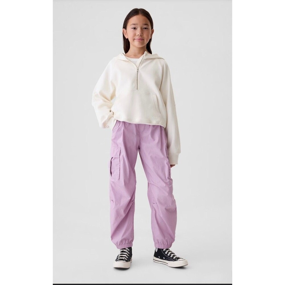Gap Kids Girls Size L/10 Pull-On Cargo Parachute Pants, Lavender Mist